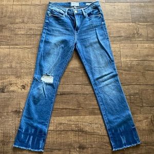 FRAME Le High Straight Jeans in Merriweather, distressed, 27